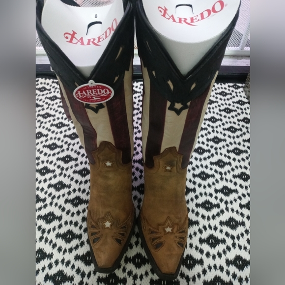 Women's size 8 Laredo Keyes Patriotic Boots - Picture 1 of 5